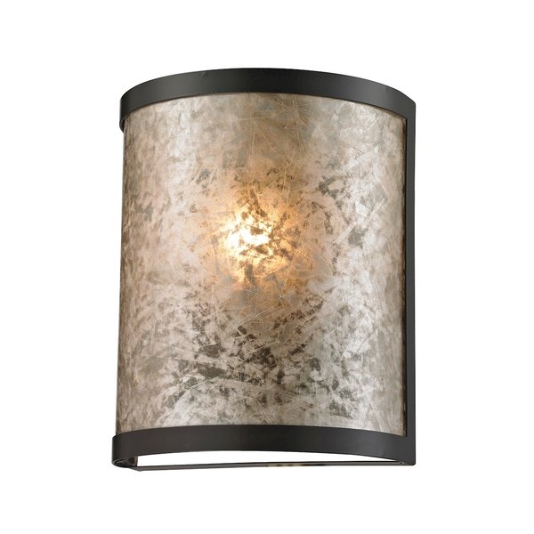 Elk Lighting Mica 1-Light Sconce in Oil Rubbed Bronze with Mica Shade 66950/1